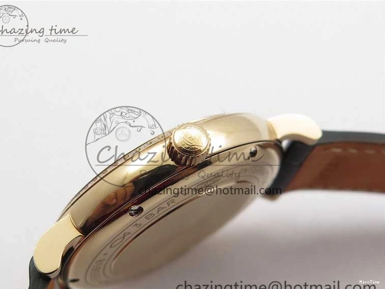 MIROTIME 0522 Durable Portofino 37mm RG V7F 1:1 Best Edition Gray Dial Diamonds Bezel on Black Leather Strap A 7089
